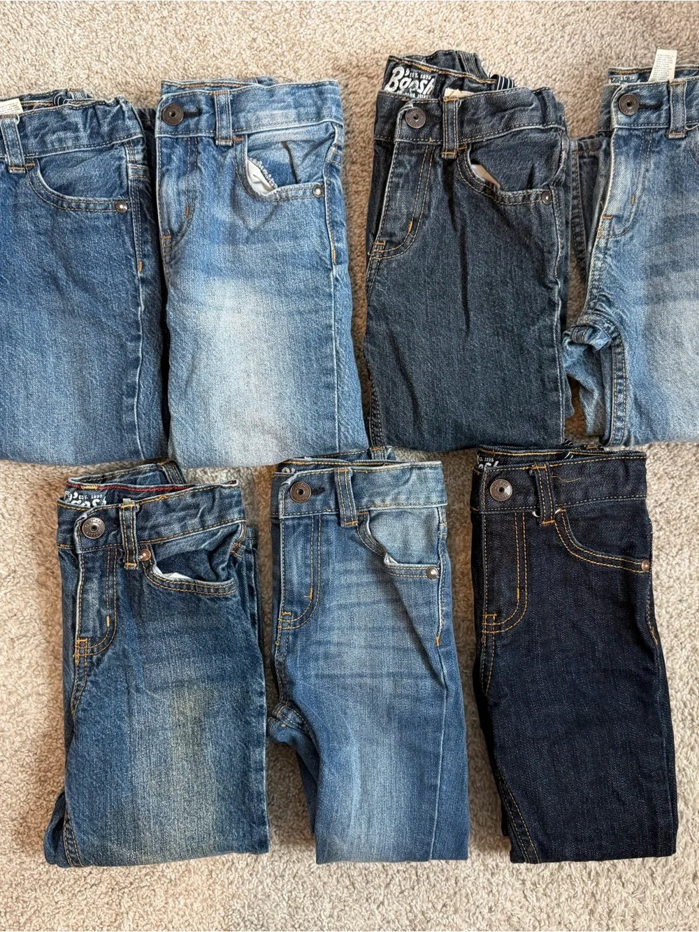 Lot of 7 Osh Kosh B'gosh Pants 4 Straight 2 Skinny 4T